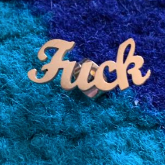 🆕 Gold F#%K Stud Earring - Picture 1 of 6